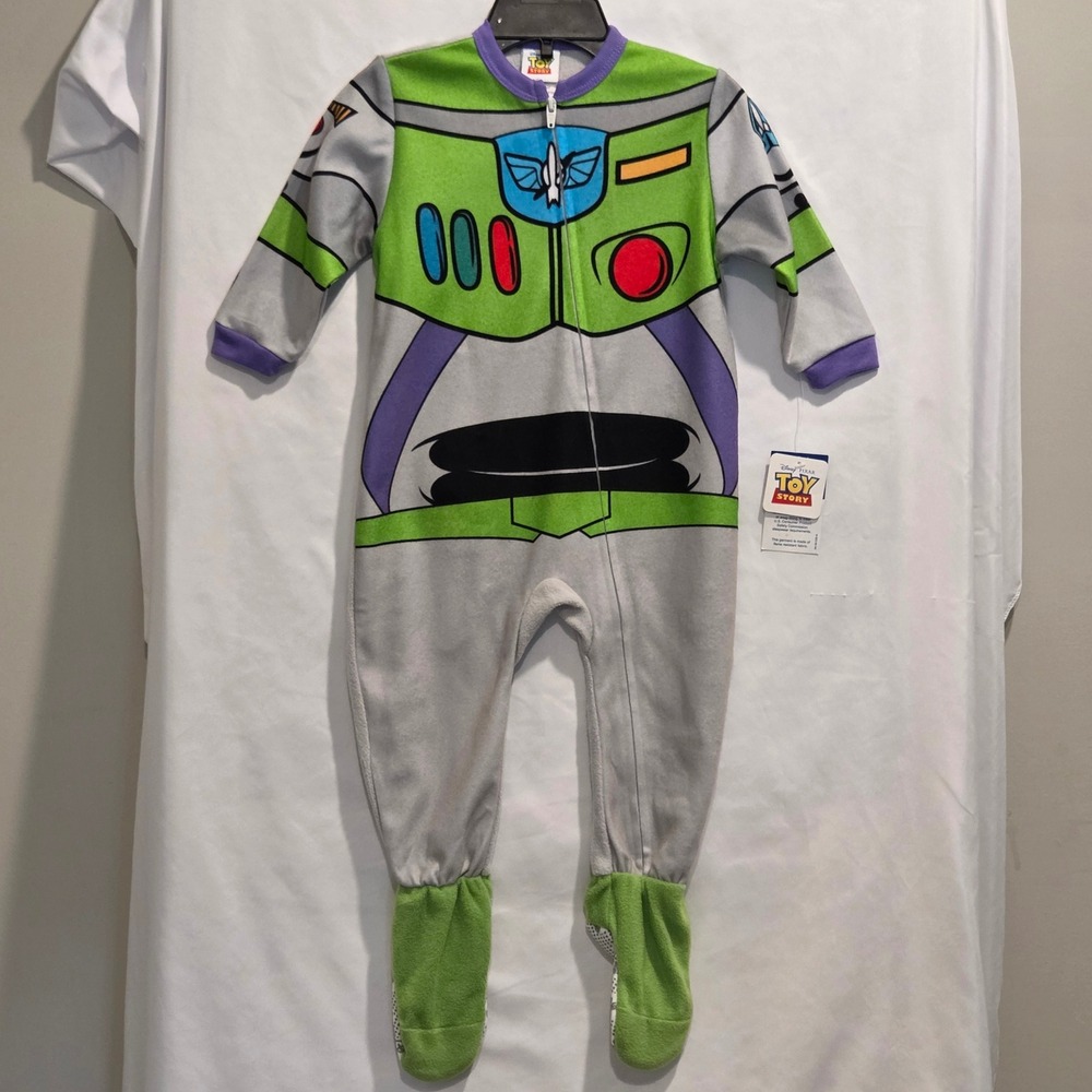 Disney Pixar 2012 Toy Story Buzz Lightyear Boys 12M Footed Fleece Pajamas NWT
